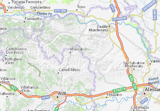 Karte Stadtplan Grazzano Badoglio