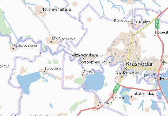 Karte Stadtplan Yelizavetinskaya