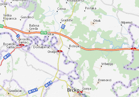 Karte Stadtplan Bošnjaci