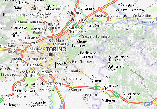 Karte Stadtplan Baldissero Torinese