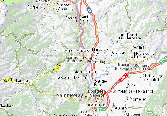 Karte Stadtplan Tournon-sur-Rhône