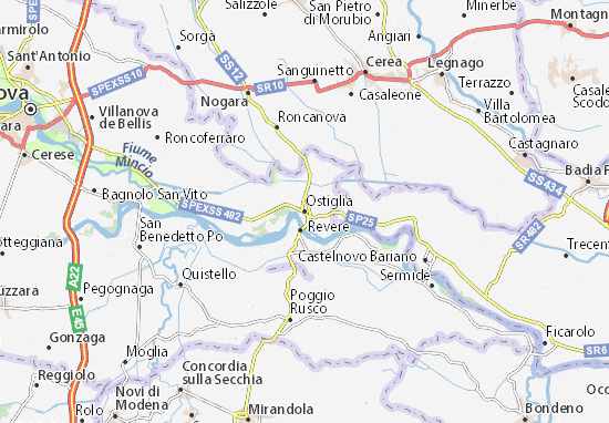 Karte Stadtplan Ostiglia