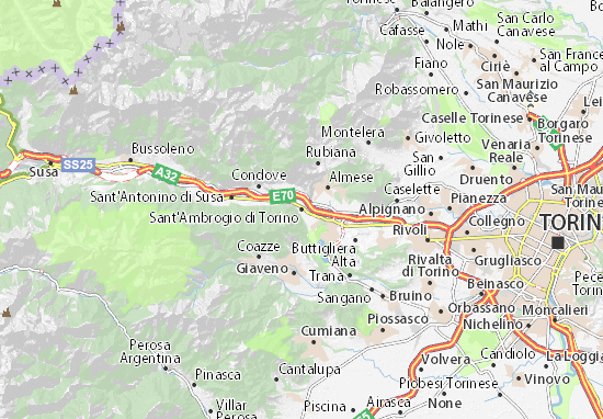 Carte-Plan Sant&#x27;Ambrogio di Torino
