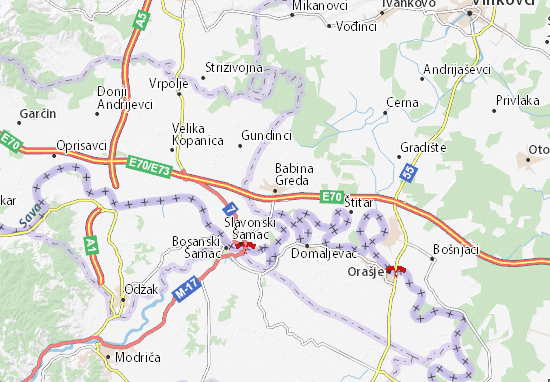 Karte Stadtplan Babina Greda