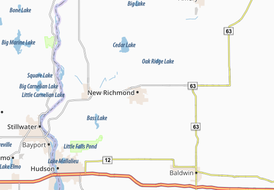 Karte Stadtplan New Richmond