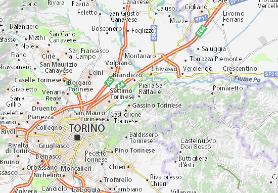 Karte Stadtplan San Raffaele Cimena