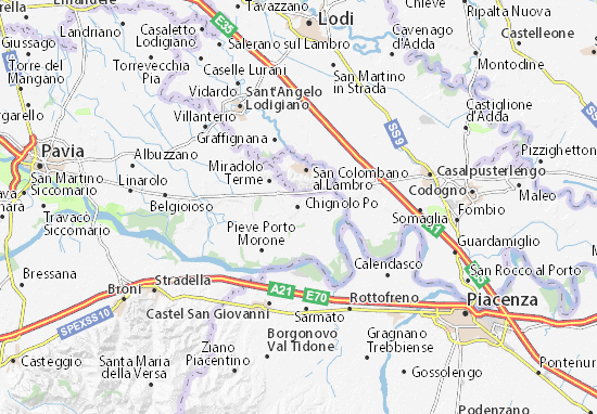 Karte Stadtplan Chignolo Po