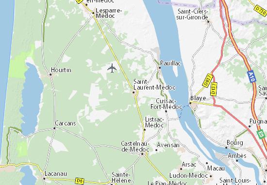 Kaart Plattegrond Saint-Laurent-Médoc