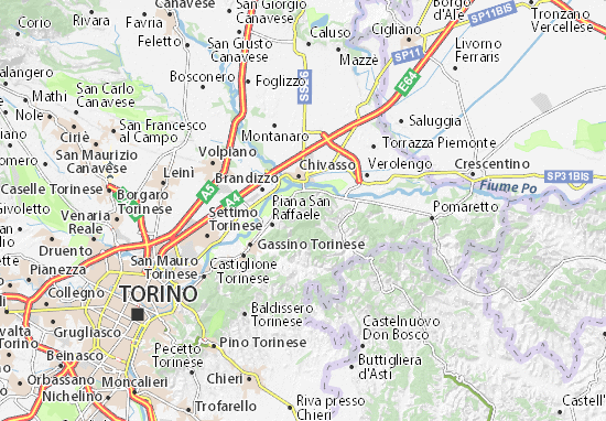 Karte Stadtplan Castagneto Po
