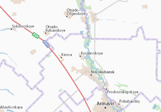 Karte Stadtplan Kovalevskoye