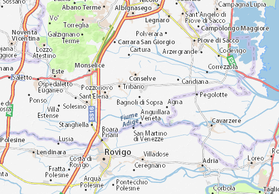 Kaart Plattegrond Bagnoli di Sopra