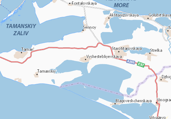 Karte Stadtplan Vyshestebliyevskaya