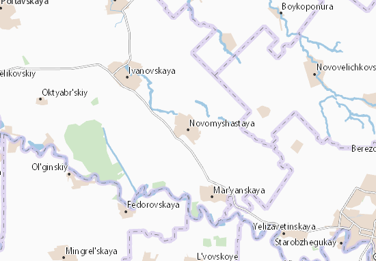 Kaart Plattegrond Novomyshastaya