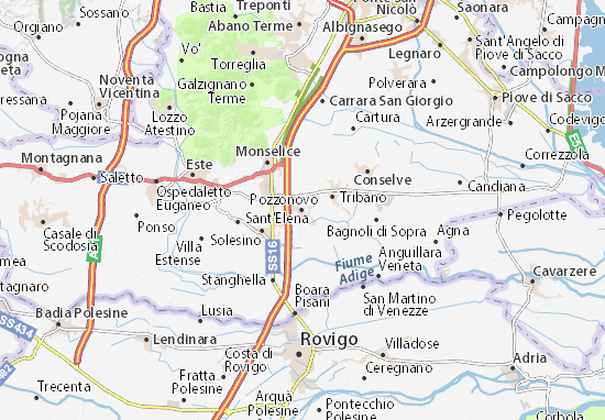 Mapa Pozzonovo