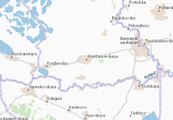 Karte Stadtplan Anastasiyevskaya