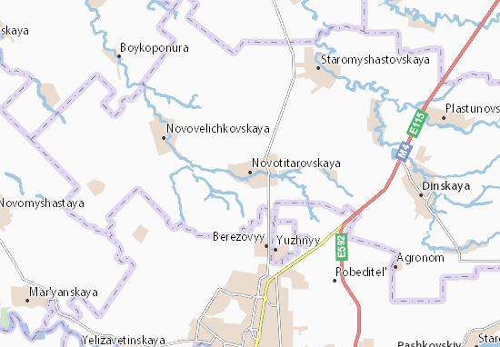 Karte Stadtplan Novotitarovskaya