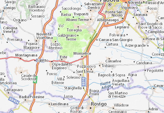 Karte Stadtplan Monselice