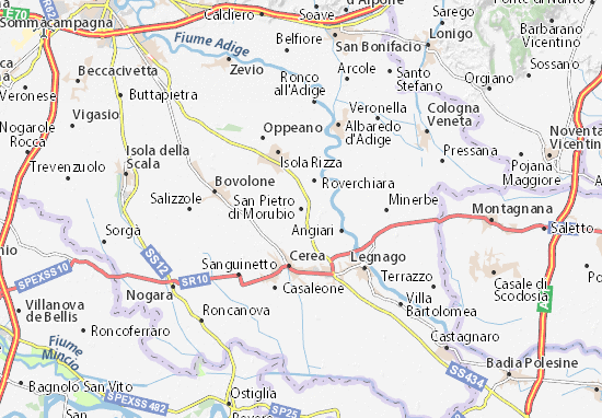 Kaart Plattegrond San Pietro di Morubio
