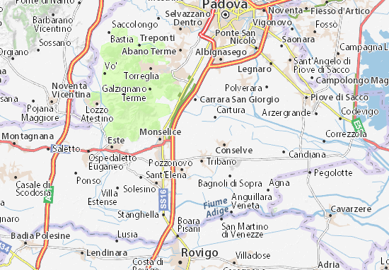 Karte Stadtplan San Pietro Viminario