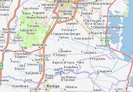 Karte Stadtplan Terrassa Padovana