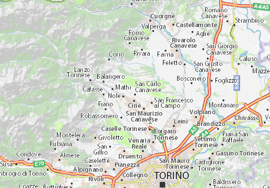 Karte Stadtplan San Carlo Canavese