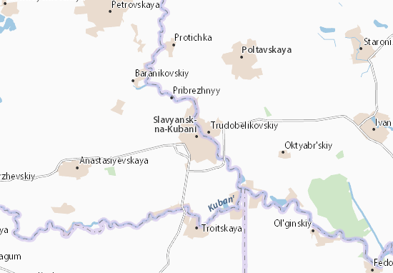 Mapa Slavyansk-na-Kubani