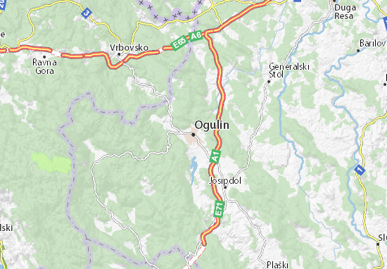 karta ogulina i okolice Mapa Ogulin– plan Ogulin – ViaMichelin karta ogulina i okolice