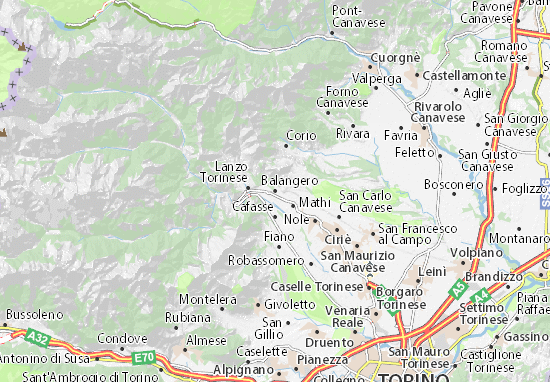 Karte Stadtplan Balangero