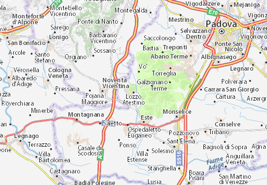 Karte Stadtplan Lozzo Atestino