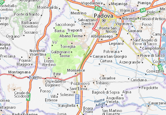 Karte Stadtplan Battaglia Terme