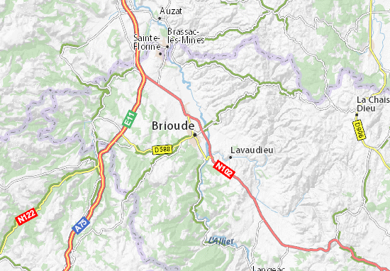 Karte Stadtplan Brioude
