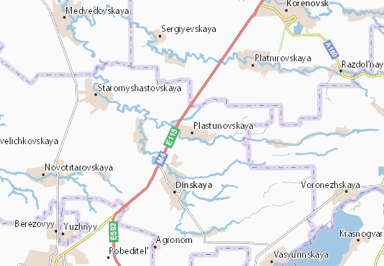Kaart Plattegrond Plastunovskaya