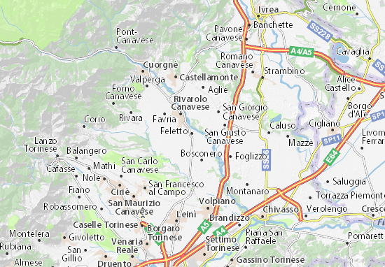 Karte Stadtplan Feletto
