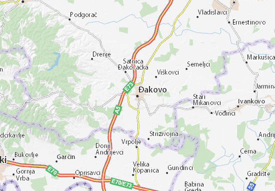 Karte Stadtplan Đakovo