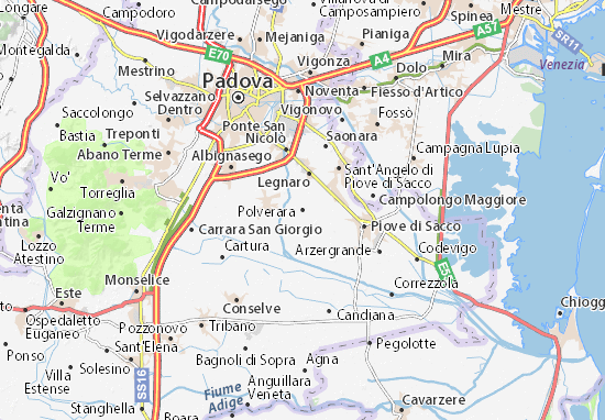 Karte Stadtplan Polverara