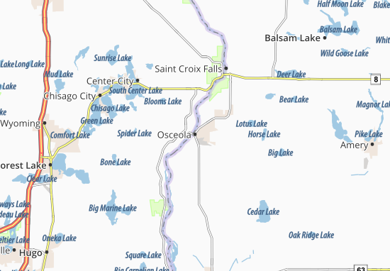 Karte Stadtplan Osceola