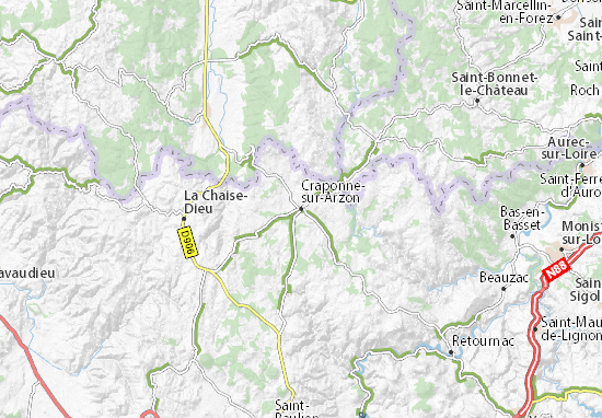 Kaart Plattegrond Craponne-sur-Arzon