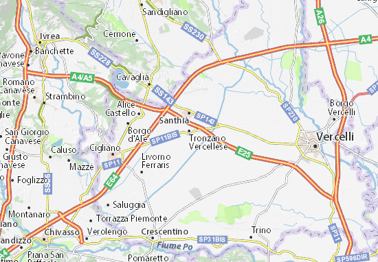 Karte Stadtplan Tronzano Vercellese