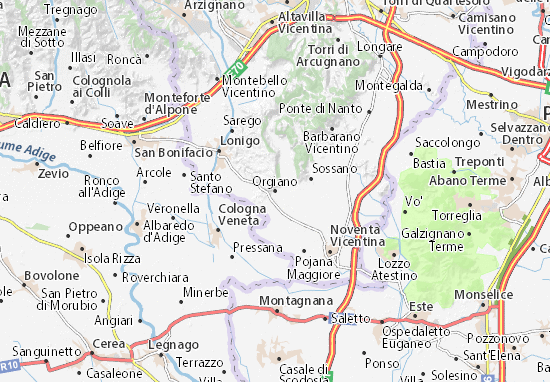 Orgiano Map