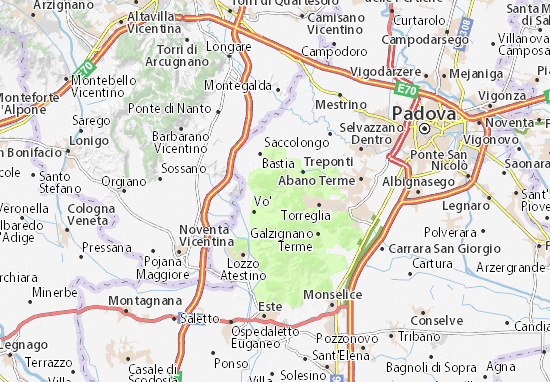 Karte Stadtplan Teolo