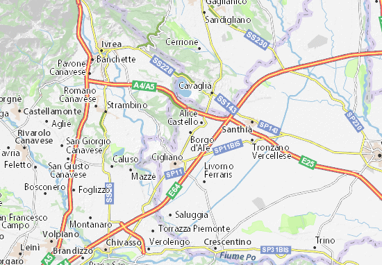 Karte Stadtplan Borgo d&#x27;Ale