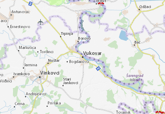 vukovar karta Map of Vukovar   Michelin Vukovar map   ViaMichelin vukovar karta