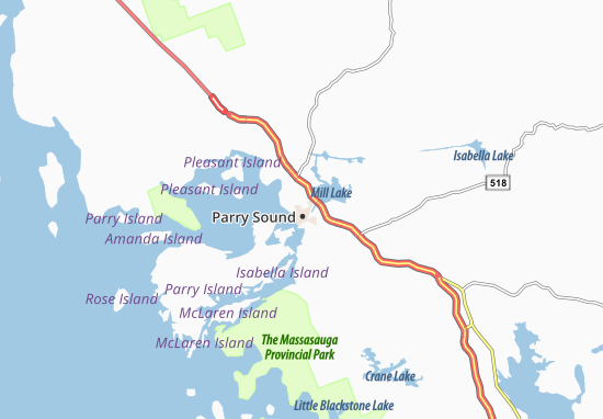 Karte Stadtplan Parry Sound