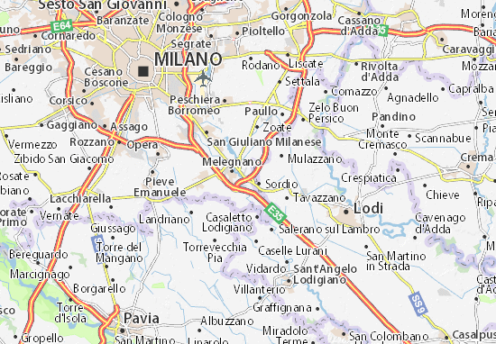 Karte Stadtplan Vizzolo Predabissi