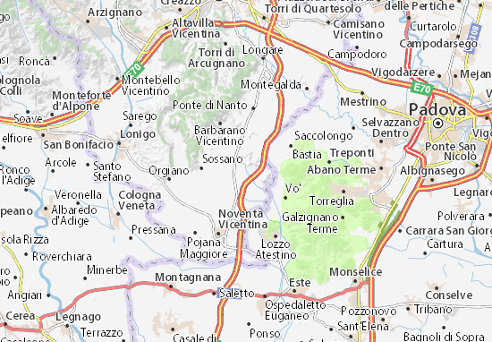 Karte Stadtplan Albettone