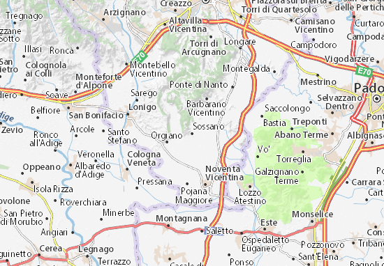 Karte Stadtplan Sossano
