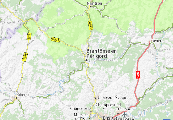 Brantôme en Périgord Map