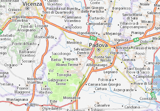 Kaart Plattegrond Selvazzano Dentro