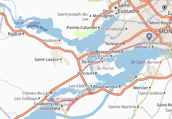 Kaart Plattegrond Vaudreuil-Dorion