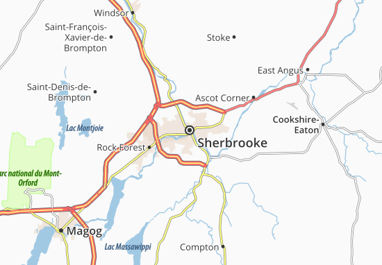 Karte Stadtplan Sherbrooke